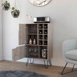 FM FURNITURE Sheffield White L Bar Cabinet