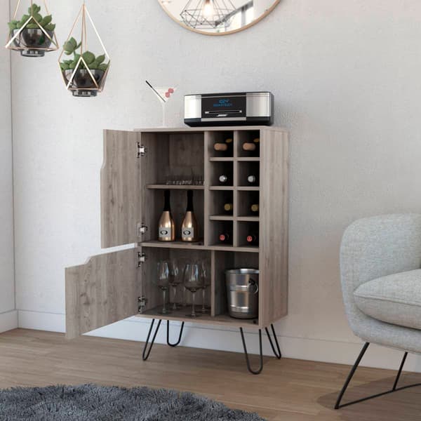 FM FURNITURE Sheffield White L Bar Cabinet