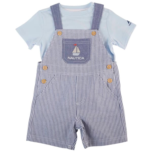 Baby Boy &#40;12-24M&#41; Nautica 2pc. Stripe Shortall Set - image 