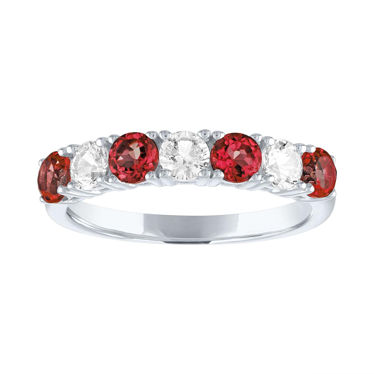 Gemstone Classics™ Created Ruby & Sapphire Sterling Silver Band
