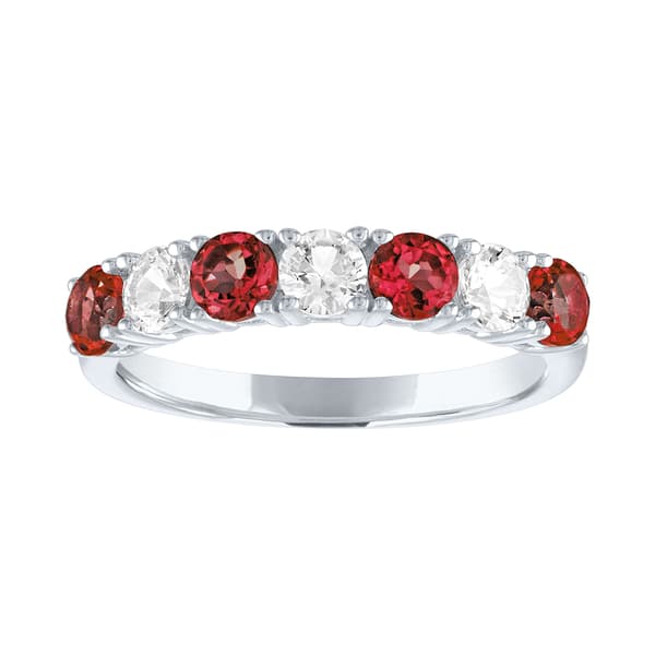 Gemstone Classics&#40;tm&#41; Created Ruby & Sapphire Sterling Silver Band - image 