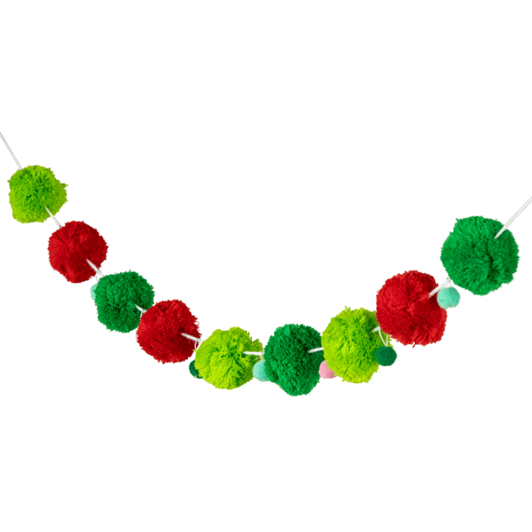 Northlight 4ft. Green & Red Pom Pom Christmas Garland