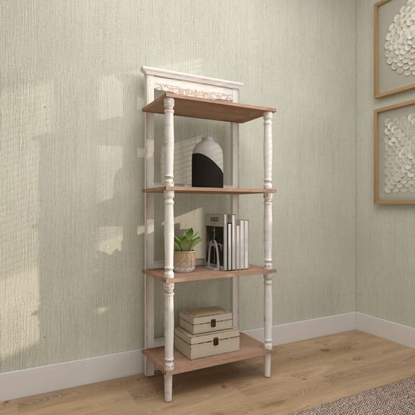 9th & Pike® Farmhouse White Wood Shelving Unit
