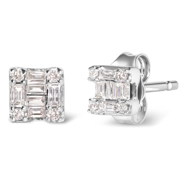 Haus of Brilliance 10kt. White Gold 1/7ctw. Diamond Stud Earrings