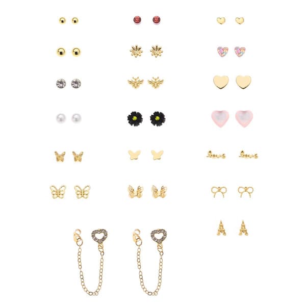 Ashley 20pc. Multi Motif Mini Stud Earring Set - image 
