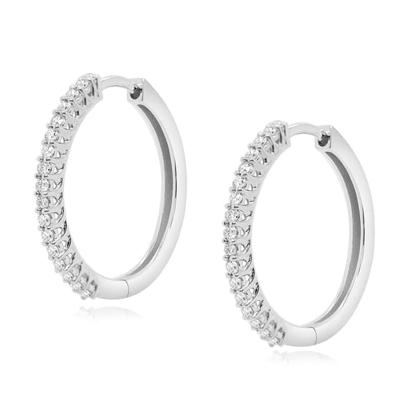 Nova Star(R) 1/2ctw. Lab Grown Sterling Silver Diamond Hoops - image 