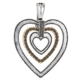 Wearable Art Antique Silver & Gold Heart Enhancer Pendant