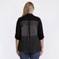 Plus Size Cure Roll Tab Sleeve Grid Chiffon Back Cardigan - image 2