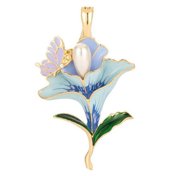 Wearable Art Gold-Tone Tulip with Butterfly Enhancer - image 