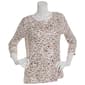 Womens Emily Daniels 3/4 Sleeve Foil Abstract Jacquard Tee - image 2