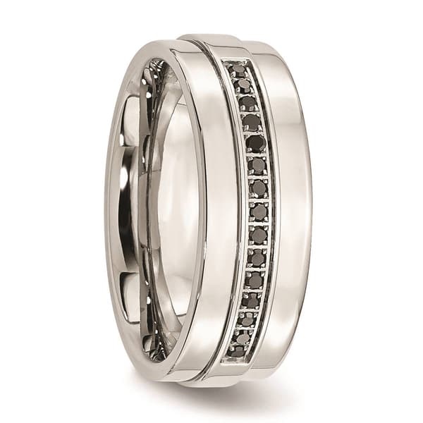 Mens Gentlemen's Classics&#8482; Black Diamond 8mm Wedding Band