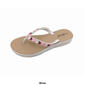 Womens Ashley Blue Beaded Rhinestone Flip Flops - image 5