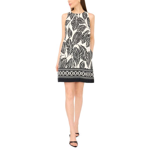 Womens Cece Sleeveless Tropical Leaf Shift Dress
