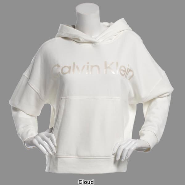 Womens Calvin Klein Performance Metallic CK Hooded Sweatshirt
