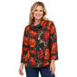 Womens Ali Miles 3/4 Sleeve Cowl Neck Lily Print Popover Top - image 1