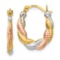 Gold Classics(tm) 14kt Gold & Rhodium Scalloped Hoop Earrings - image 1