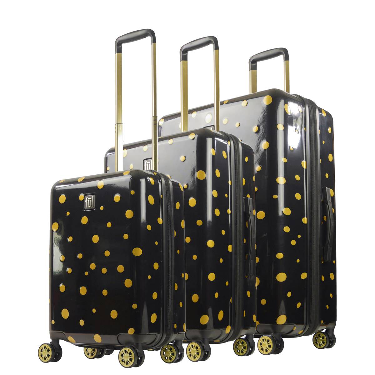 FUL 3pc. Impulse Mixed Dots Hardside Spinner Luggage Set