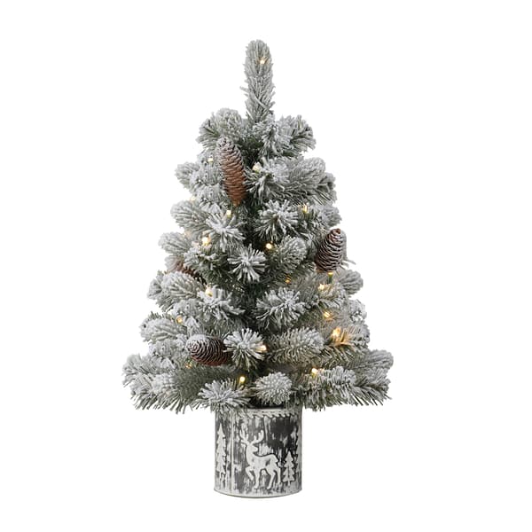 Puleo International 2ft. Flocked Artificial Christmas Tree