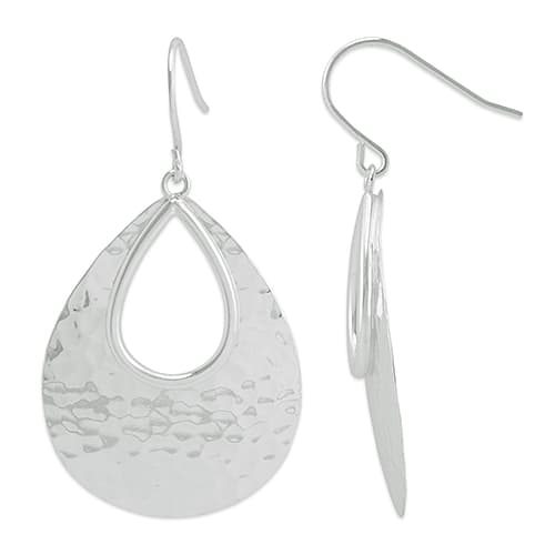 Ellen Tracy Sterling Silver Teardrop Earrings - image 