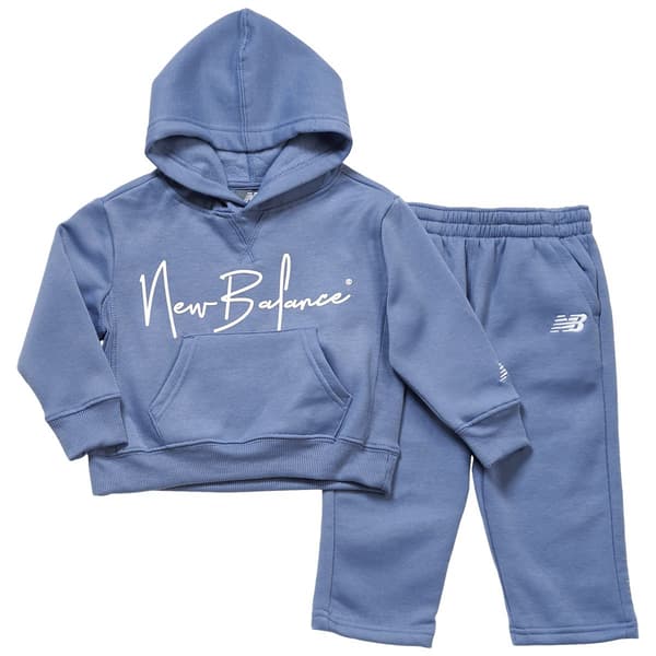 Toddler Boy New Balance Logo Hoodie & Joggers Set - Dusk Shower - image 