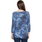 Petite Ruby Rd. Indigo Go Tie Dye Scroll Hacci Blouse - image 2