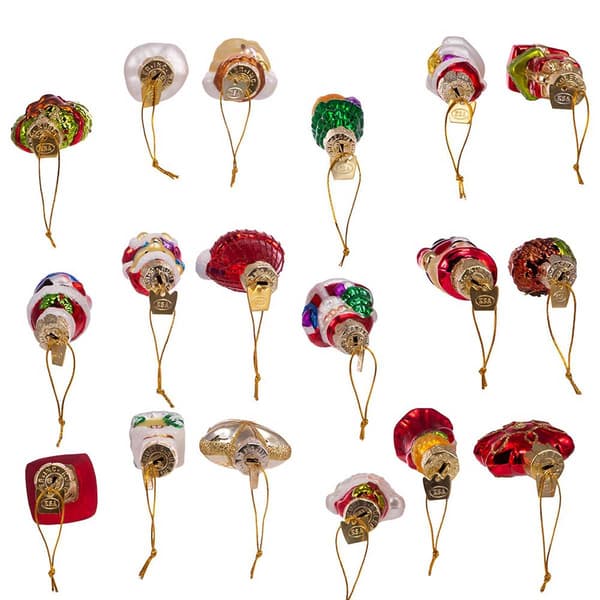 Kurt S. Adler 18pc. Mini Christmas Shaped Glass Ornaments Set