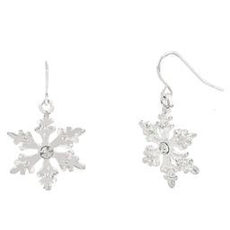 CZ Six Point Snowflake Earrings