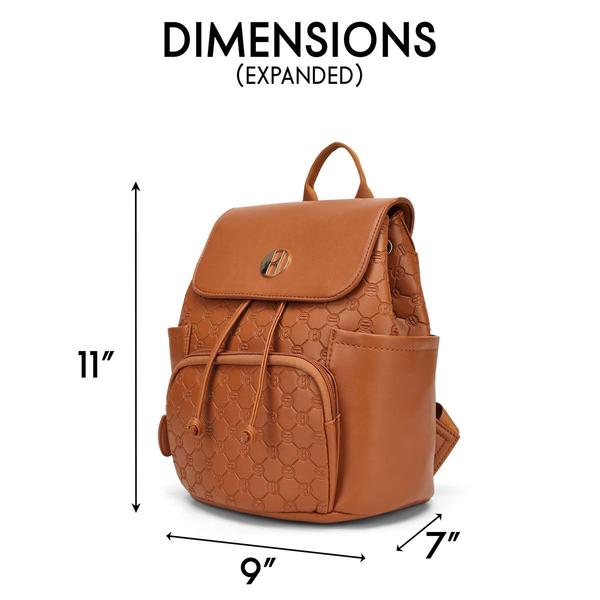 ELLE Compass Vegan Leather Monogram Mini Backpack
