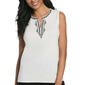 Womens Rafaella&#40;R&#41; Sleeveless Embroidered V-Neck Blouse - image 1