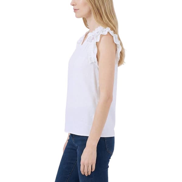 Petite NY Collection Double Flutter Sleeve Solid Blouse