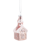 Northlight Snow Covered Pink Church Glass Christmas Ornament - image 4