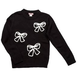Girls (7-16) Pink Angel Long Sleeve Bow Crew Sweater