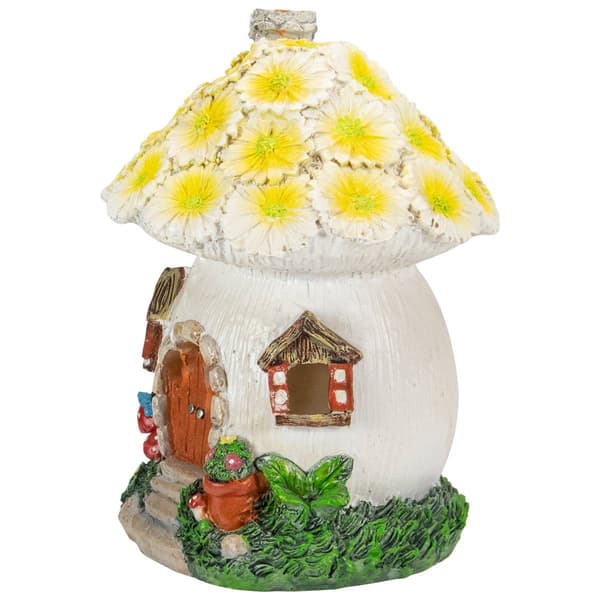 Northlight Seasonal 7in. Solar Flower House Garden Statue
