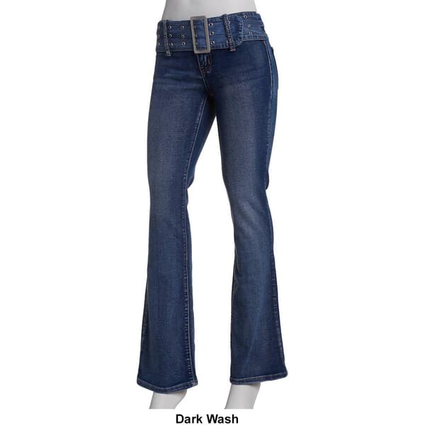 Juniors Madden Girl Belted Bootcut Denim Jeans