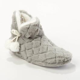 Womens Capelli New York Quilted Faux Fur Boot Slippers