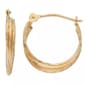 14.5mm 10kt. Gold Triple Row Diamond-Cut Hoop Earrings - image 1