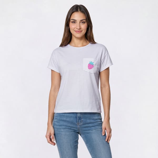 Womens Bare Your Soul By Sweet Soul Strawberry Pocket Tee