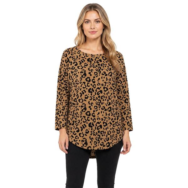Womens Zac & Rachel 3 Quarter Sleeve Flocked Hacci Top - image 