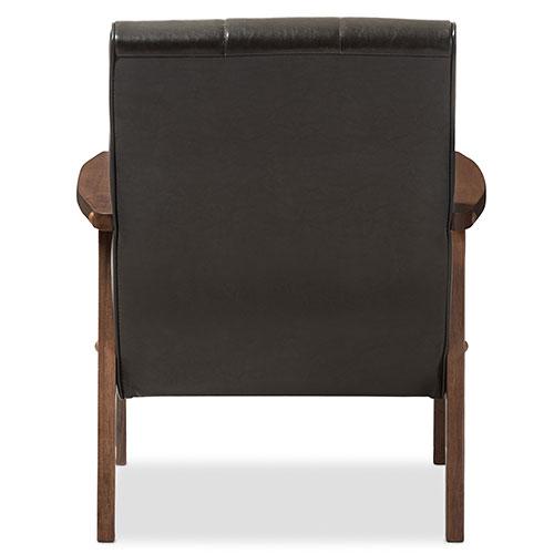 Baxton Studio Nikko Mid-Century Wooden Lounge Chair