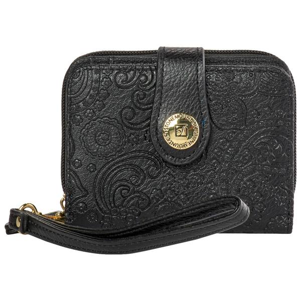 Womens Stone Mountain Paisley Embossed Small Wristlet