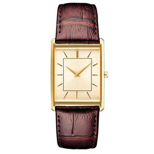 Mens Gold-Tone Light Champagne Sunray Dial Watch - 50516G-07-A16 - image 