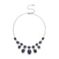 Roman Silver-Tone Sapphire Oval Statement Necklace - image 1