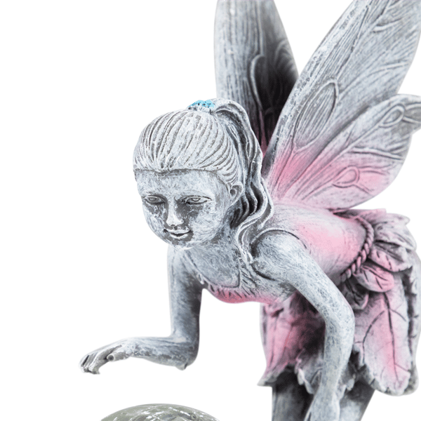 Northlight Solar Fairy with Gazing Ball Outdoor Garden Statue