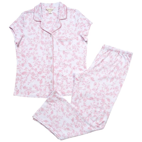 Womens Laura Ashley(R) Short Sleeve Meadow Toile Pajama Set - image 