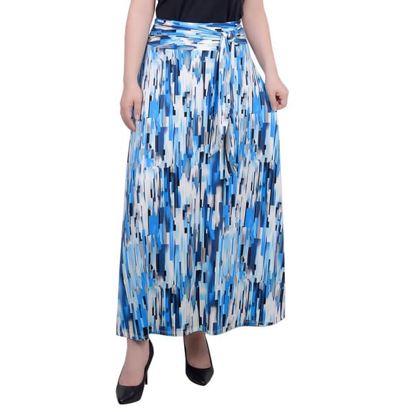 Womens NY Collection Pull On Pattern Skirt - Blue - image 