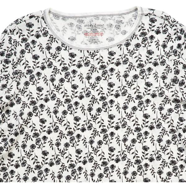 Womens Poppy & Clay Long Sleeve Floral Pointelle Pajama Set
