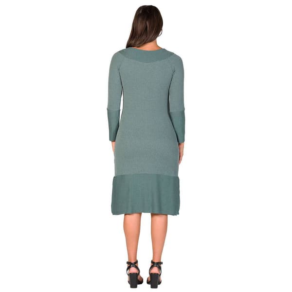 Womens 24/7 Comfort Apparel Ribbed Knit Sweater Dress