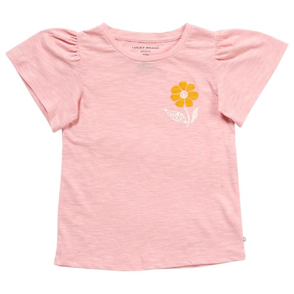 Girls &#40;7-16&#41; Lucky Brand Peace Flower Tee - image 