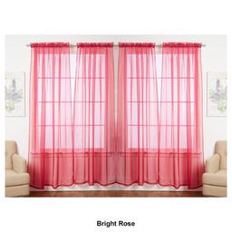 J&V Textiles Sheer Rod Pocket Curtain Panels