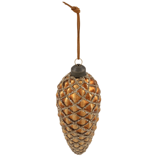 Northlight 4ct. Glittered Pine Cone Glass Christmas Ornaments